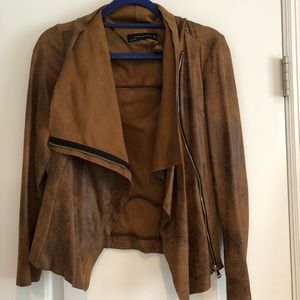 Zara faux suede brown jacket